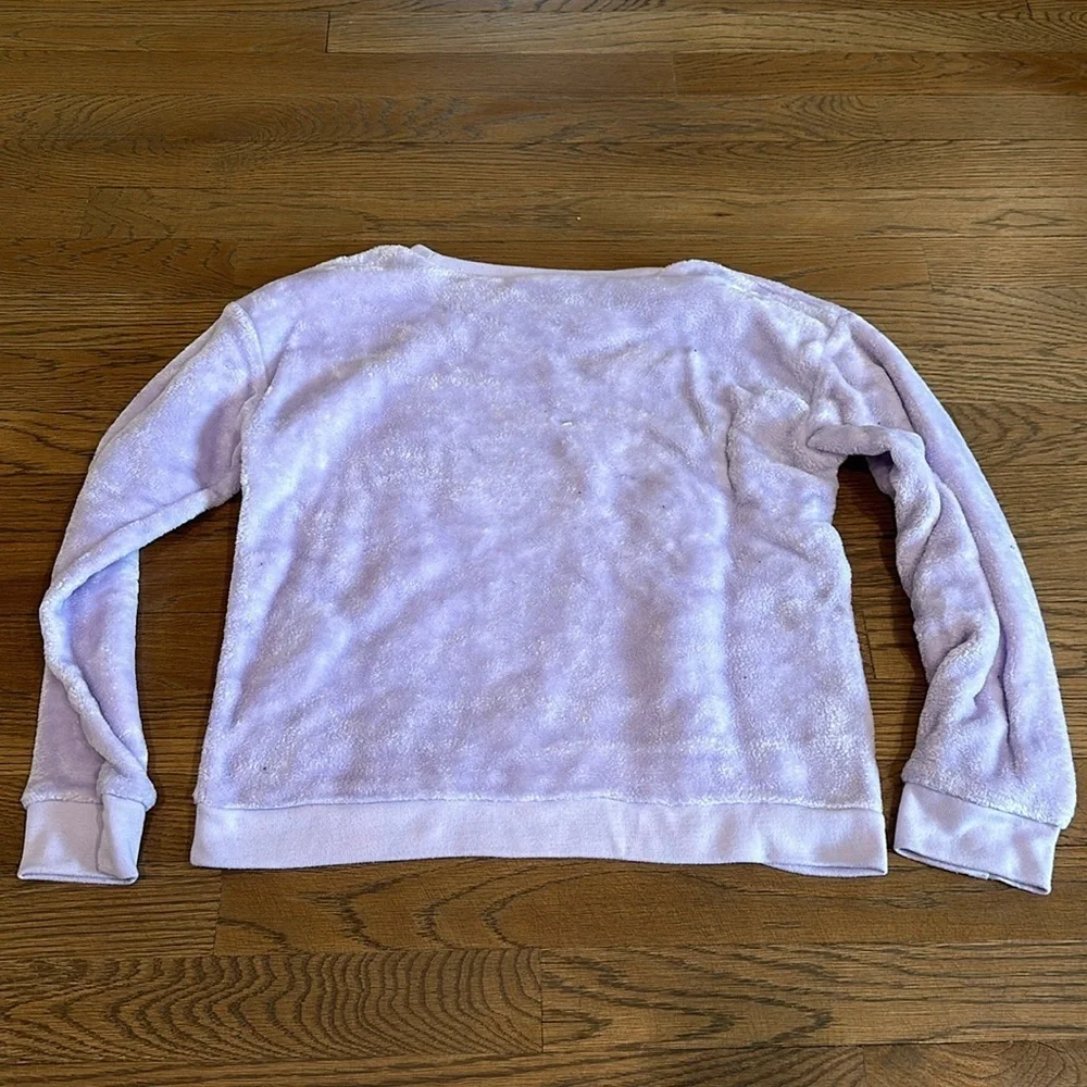 The Children’s Place Girl’s Purple Fuzzy Crewneck - Size 14
